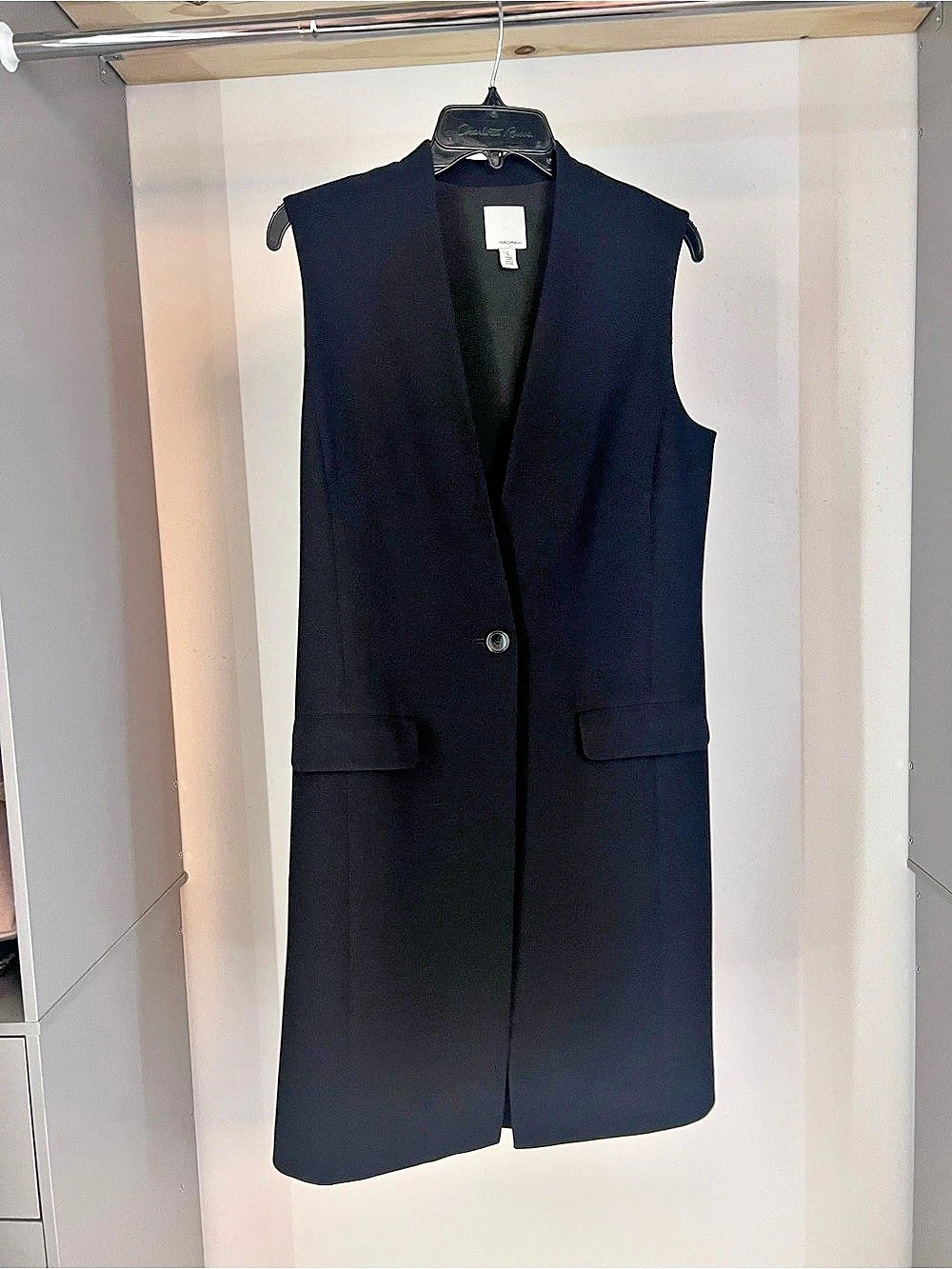 Halogen Longline Black Vest Size Small Like New